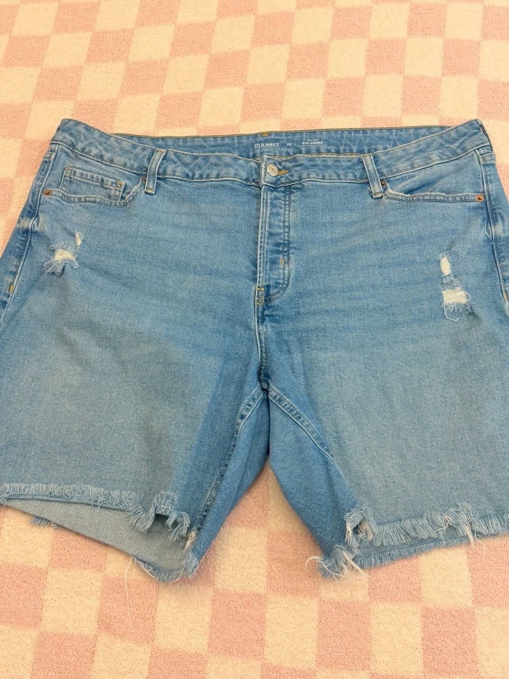 Old Navy Light Blue Distressed Frayed Denim Shorts